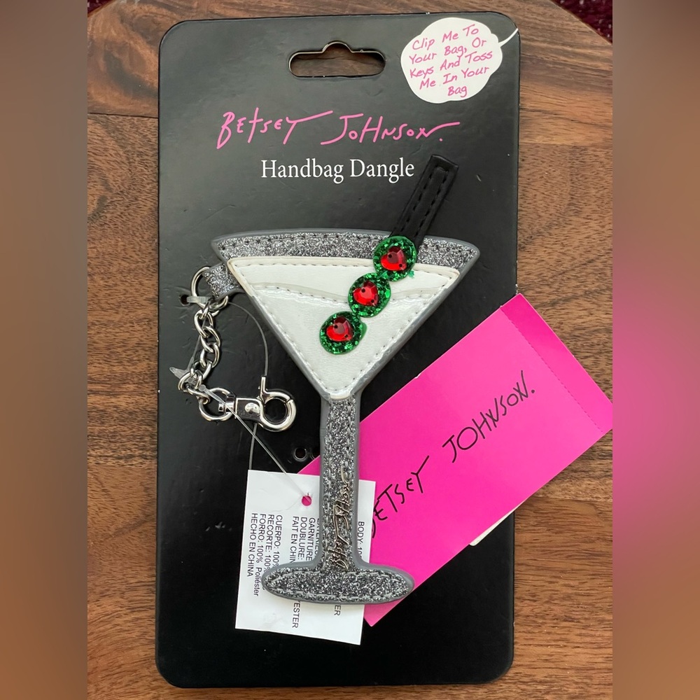 BETSEY JOHNSON Faux Leather Martini Bag Charm